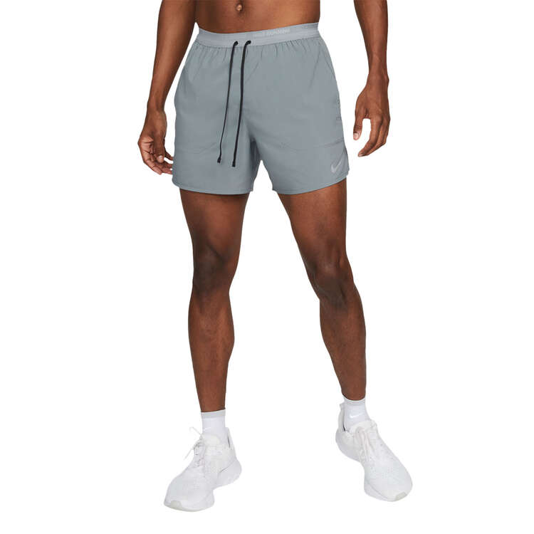 Nike Mens Dri-FIT Polyester Stride 5inch Running Shorts - Grey