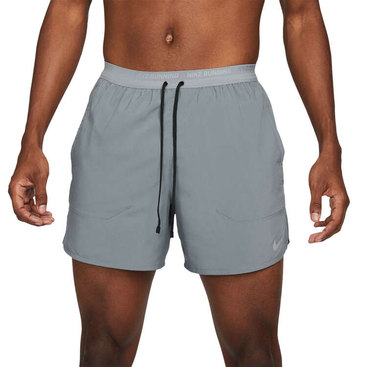 Nike Mens Dri-FIT Polyester Stride 5inch Running Shorts - Grey