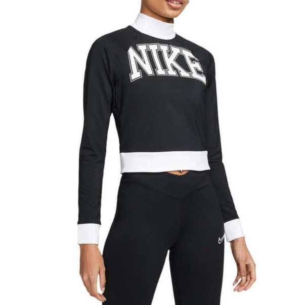 Nike Womens Sportswear Team Cropped Long Sleeve Top - Black