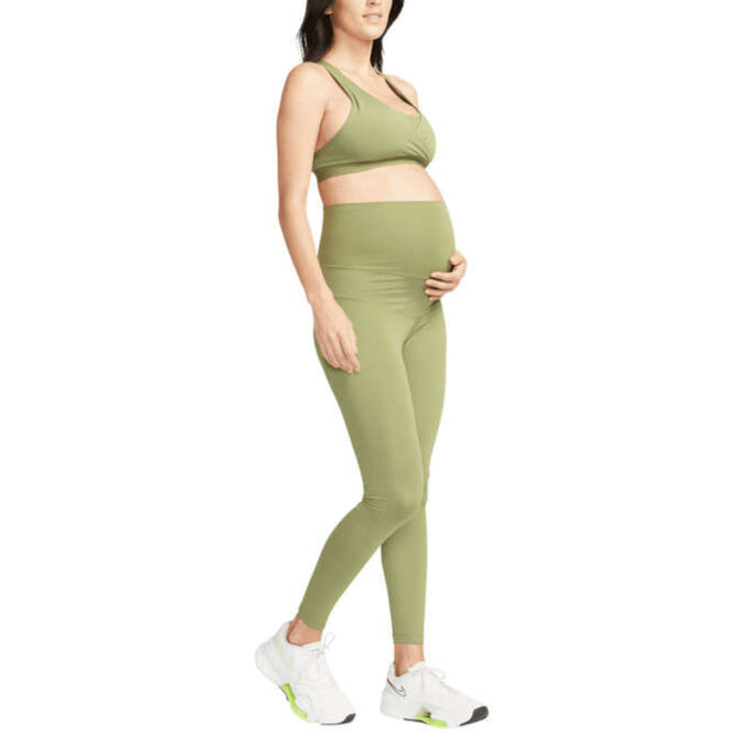 Nike Womens Swoosh Medium Support Maternity Sports Bra - Khaki