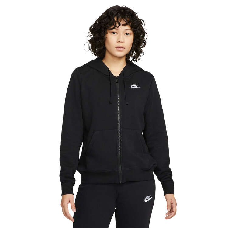 Nike Womens Sportswear Club Fleece Full-Zip Hoodie - Black