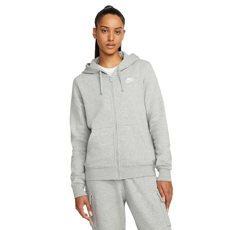 Nike Womens Sportswear Club Fleece Full-Zip Hoodie - Grey