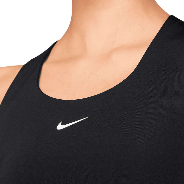 Nike Womens Swoosh Dri-FIT Medium Support Padded Sports Bra Tank - Black