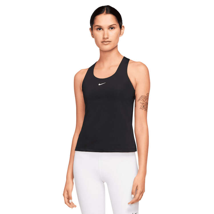 Nike Womens Dri-FIT Swoosh Medium-Support Padded Sports Bra Tank - Black