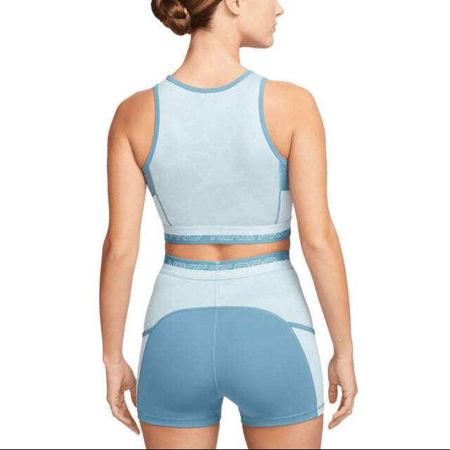 Nike Pro Womens Cropped Training Tank - Blue