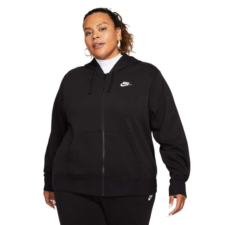 Nike Womens Sportswear Club Fleece Full-Zip Hoodie - Black