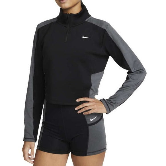 Nike Womens 1/4 Training Top - Black / Grey