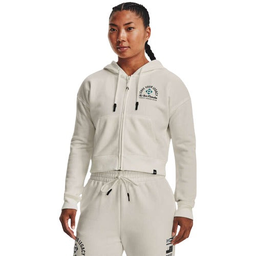 Under Armour Project Rock Womens Heavyweight Family Full-Zip Hoodie - Ivory