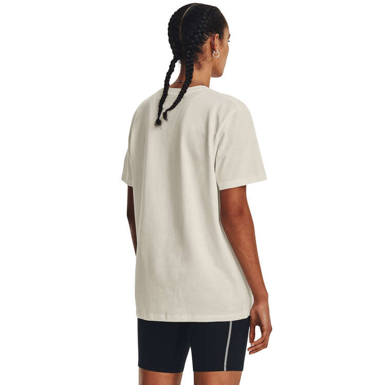 Under Armour Womens Soft Project Rock Heavyweight Campus Tee - White / Black