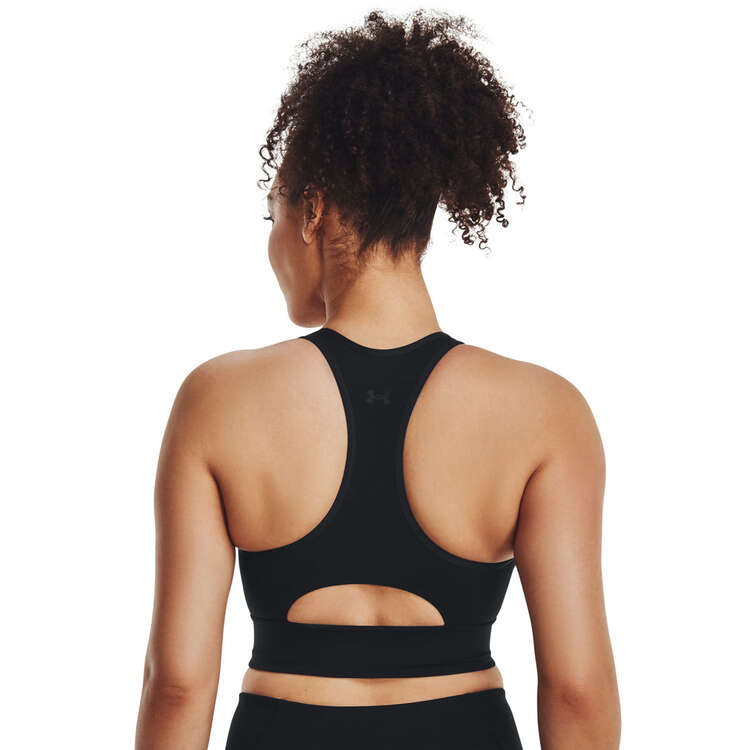 Under Armour Womens Racerback UA Meridian Zip Crop Sports Bra - Black