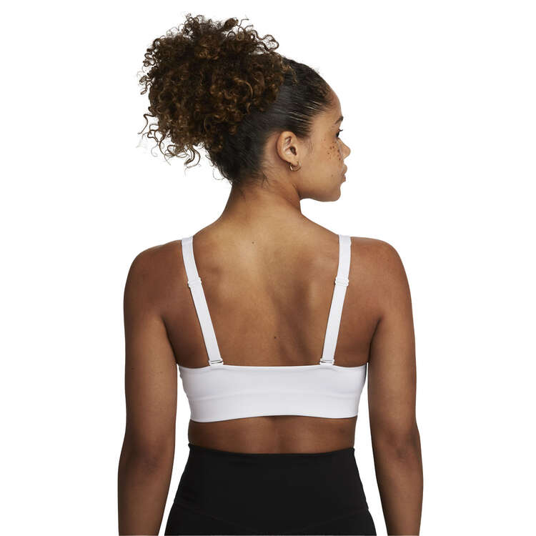 Nike Womens Dri-FIT Indy Medium Support Padded Plunge Cutout Sports Bra - White