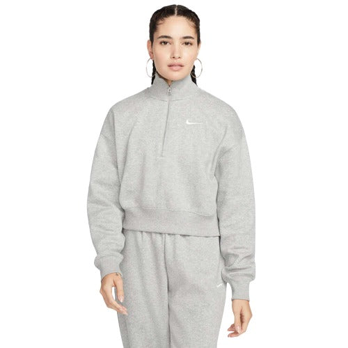 Nike Womens Phoenix Oversized Crop Sweater - Grey