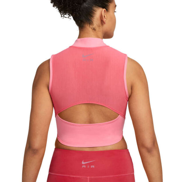 Nike Air Womens 1/4 Zip Running Crop Top - Pink