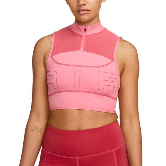 Nike Air Womens 1/4 Zip Running Crop Top - Pink