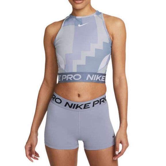 Nike Pro Womens Cropped Training Tank - Blue