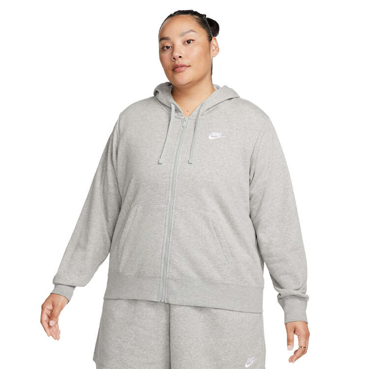 Nike Womens Sportswear Club Fleece Full-Zip Hoodie - Grey