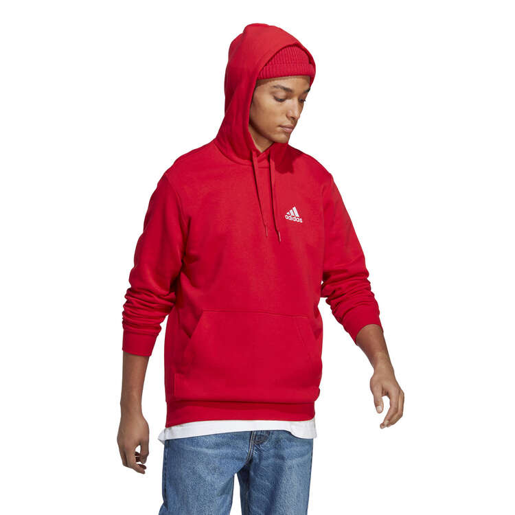 adidas Mens Feel Cosy Pullover Hoodie - Red