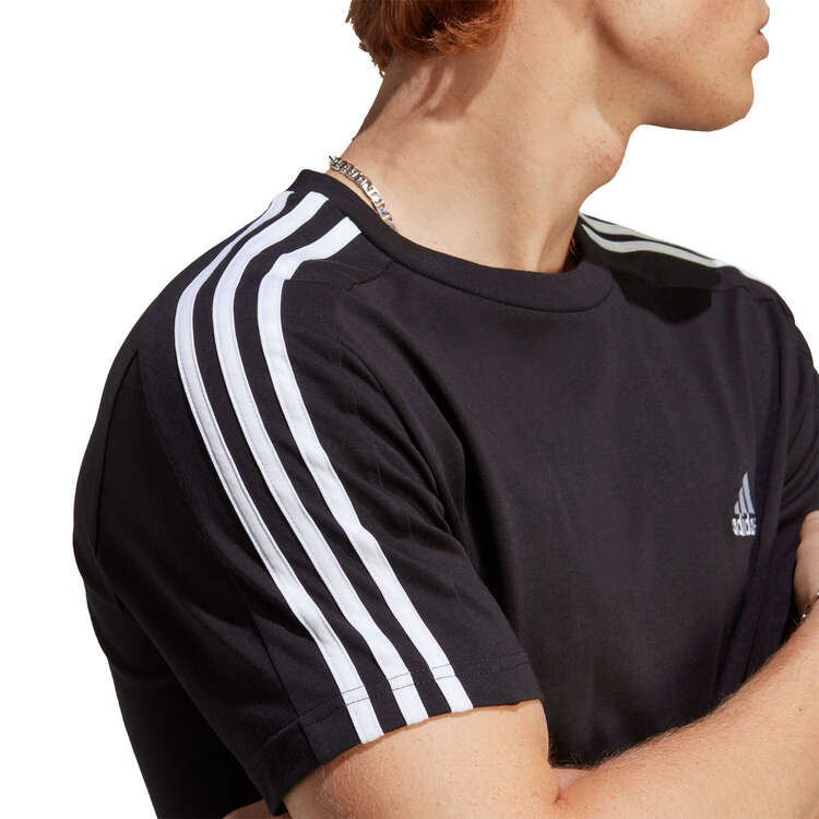 Adidas Mens Essentials 3 Stripes Tee - Black/White