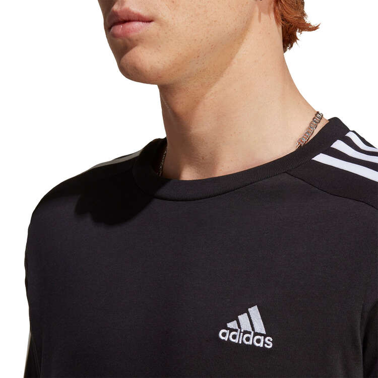 Adidas Mens Essentials 3 Stripes Tee - Black/White