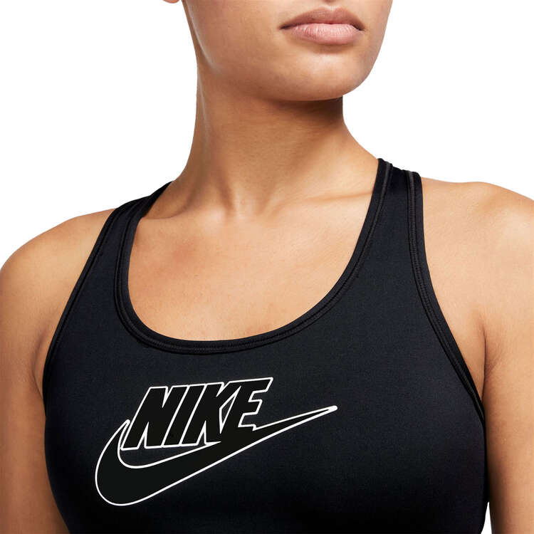 Nike Womens Dri-FIT Swoosh Medium Support Padded Sports Bra - Black