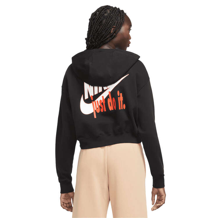 Nike Womens Sportswear Premium Essentials Mod-Crop Club Fleece Hoodie - Black