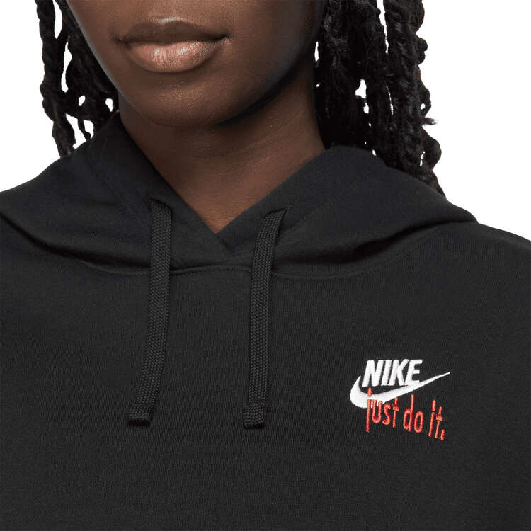 Nike Womens Sportswear Premium Essentials Mod-Crop Club Fleece Hoodie - Black