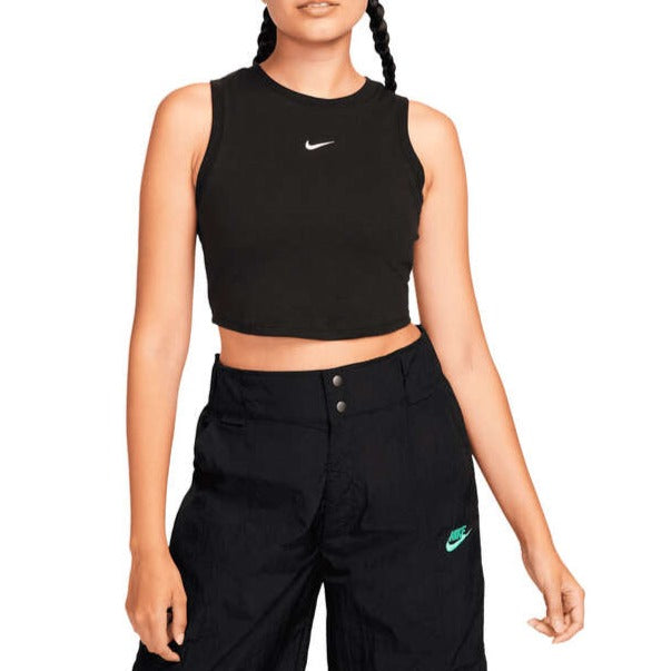 Nike Womens Sportswear Essentials Cropped Tank - Black