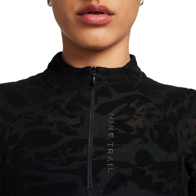 Nike Womens Trail 1/4 Zip Mid Layer Long Sleeve Top - Black