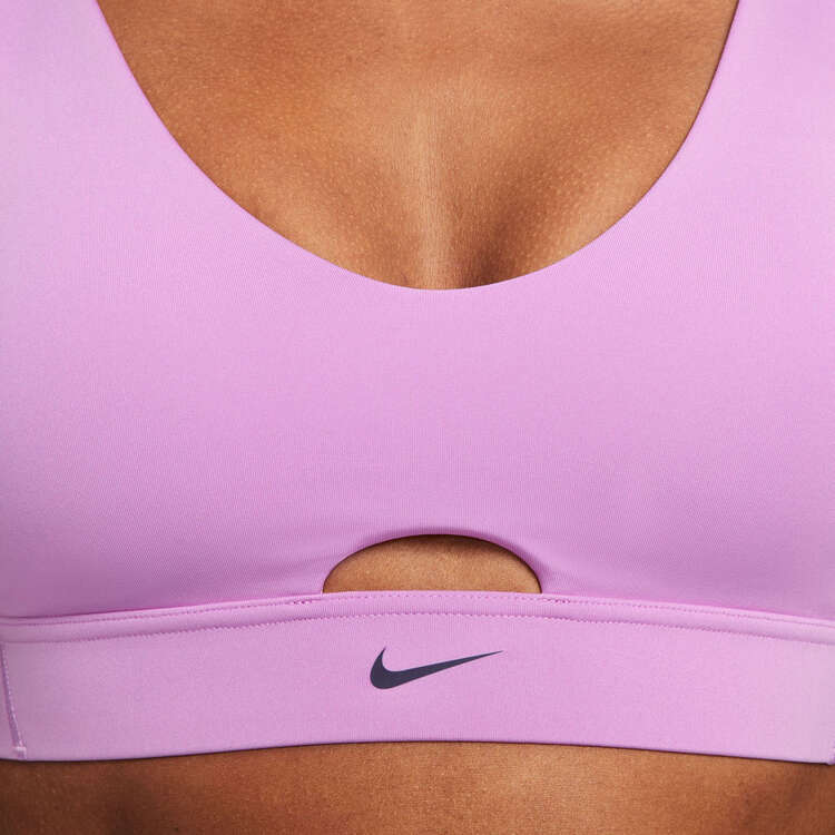 Nike Womens Indy Dri-FIT Medium Support Padded Plunge Cutout Sports Bra - Purple