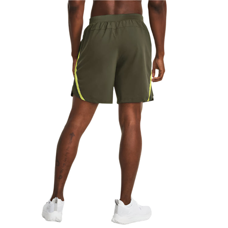 Under Armour Mens UA Launch 7-inch Polyester Running Shorts - Green