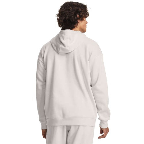 Under Armour Project Rock Mens Rival Hoodie - White