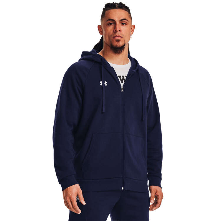 Under Armour Mens Rival Fleece Full-Zip Hoodie - Navy