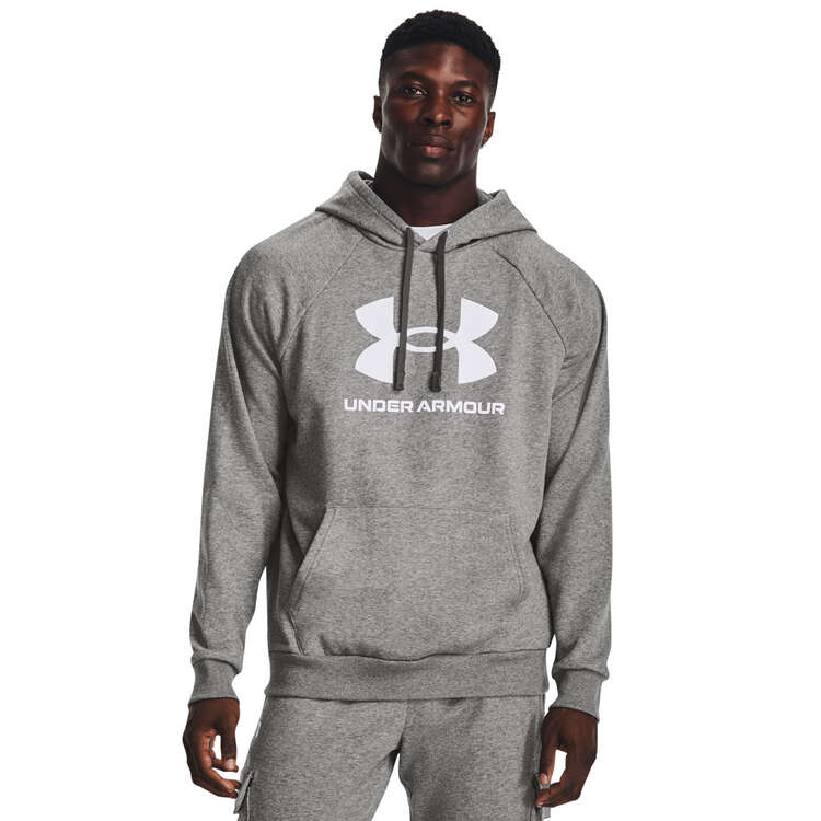 Under Armour Mens Rival Fleece Big Logo Hoodie - Grey