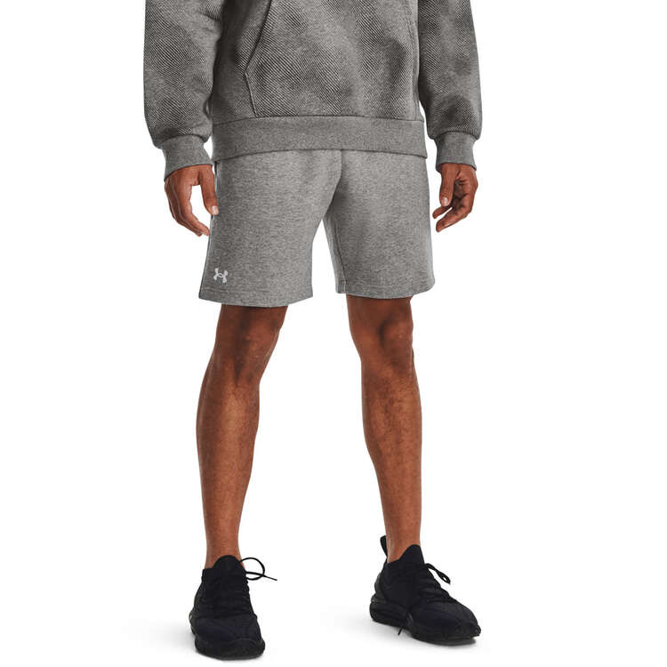 Under Armour Mens Cotton UA Rival Fleece Big Logo Shorts - Grey