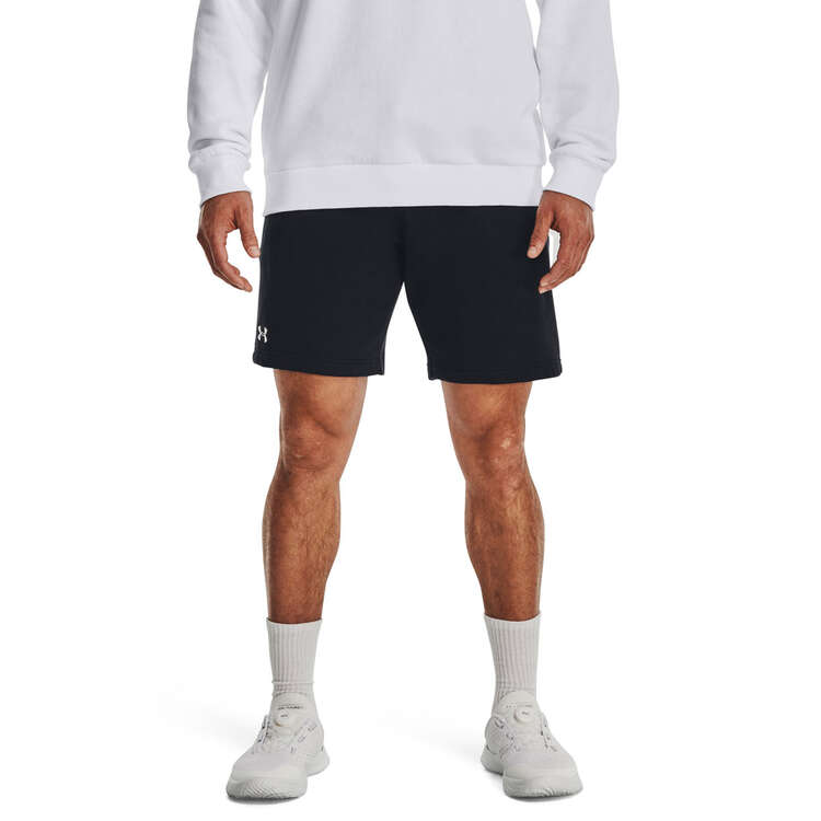 Under Armour Mens Cotton UA Rival Fleece Big Logo Shorts - Black