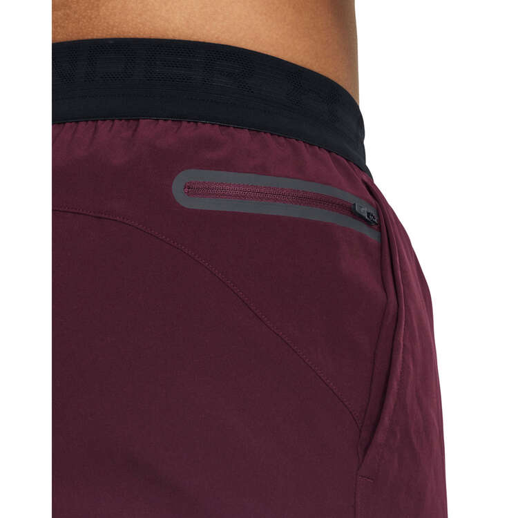 Under Armour Mens UA Peak Woven Polyester Blend Shorts - Maroon