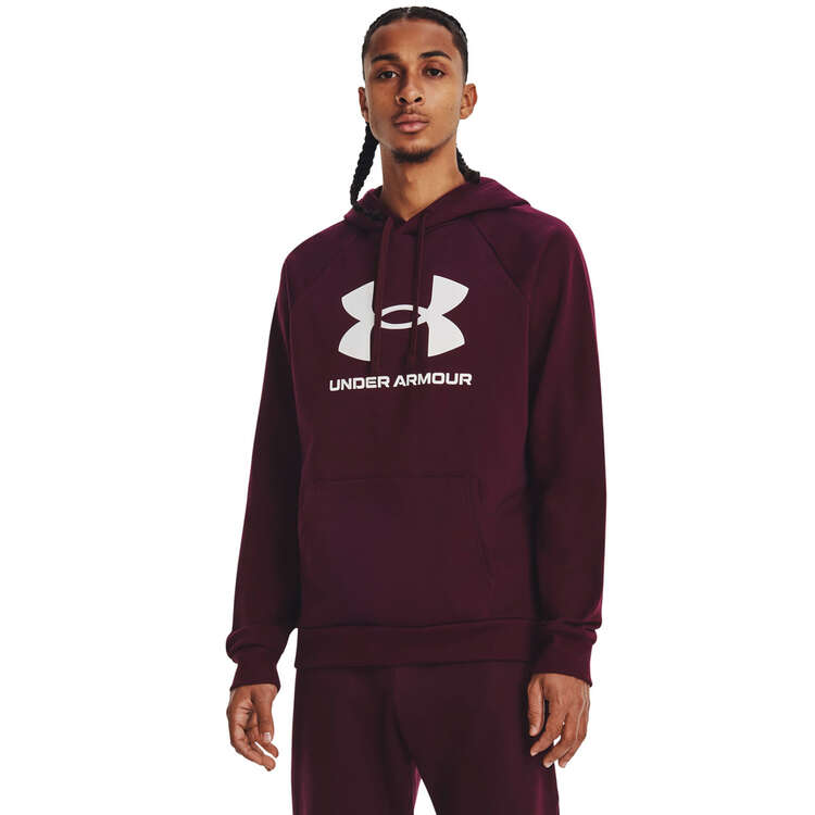 Under Armour Mens Rival Fleece Big Logo Hoodie - Maroon