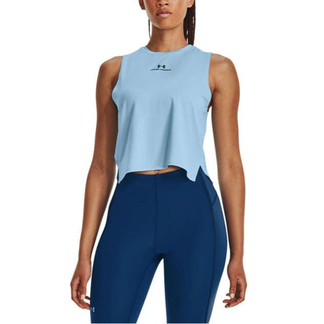 Under Armour Womens Rush Energy Cropped Tank - Blue