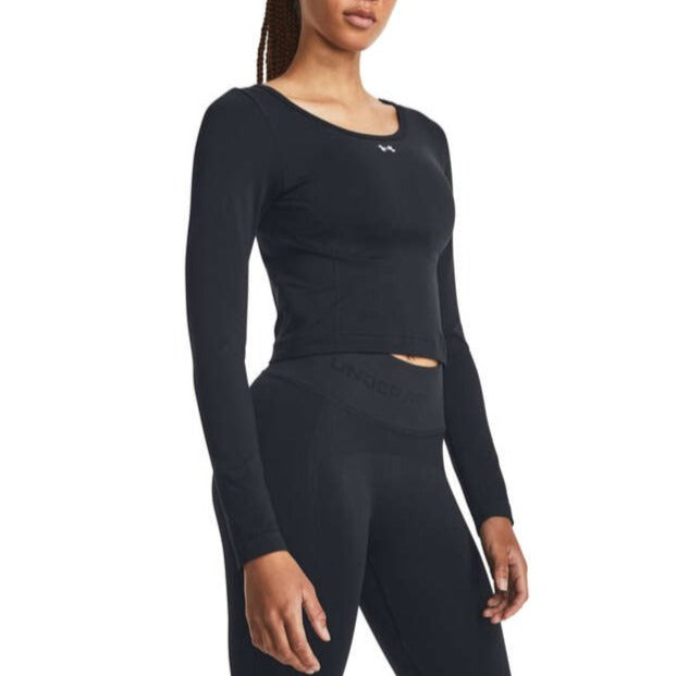 Under Armour Womens Knit UA Train Seamless Long Sleeve Tee - Black