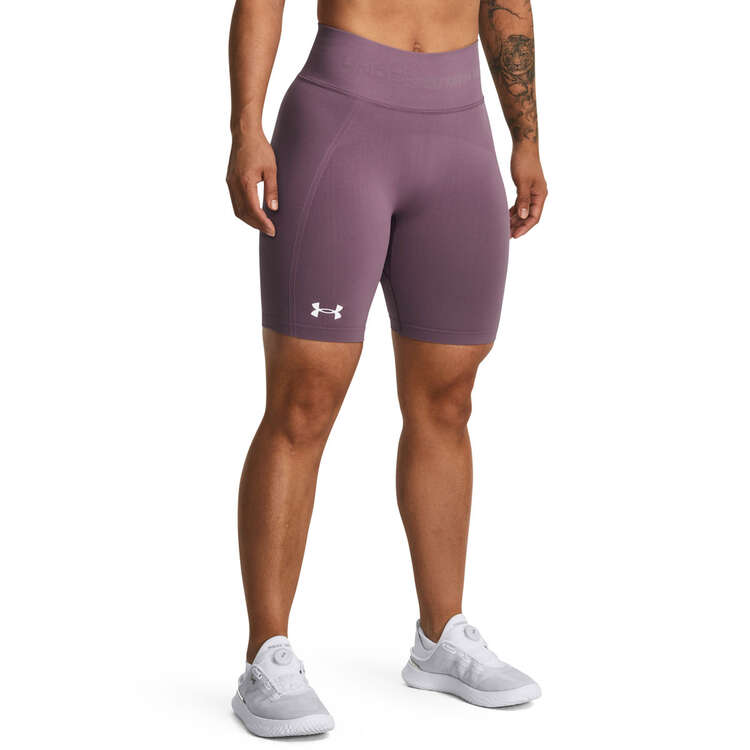 Under Armour Womens UA Train High Rise Seamless Shorts - Purple