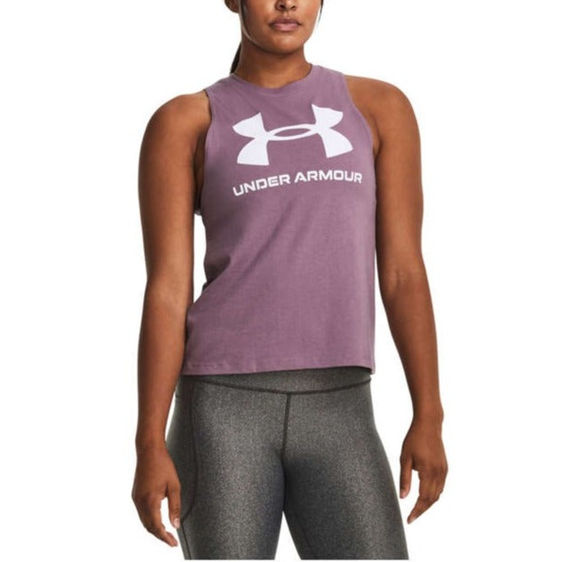 Under Armour Womens Cotton Blend Live Sportstyle Training Tank - Purple