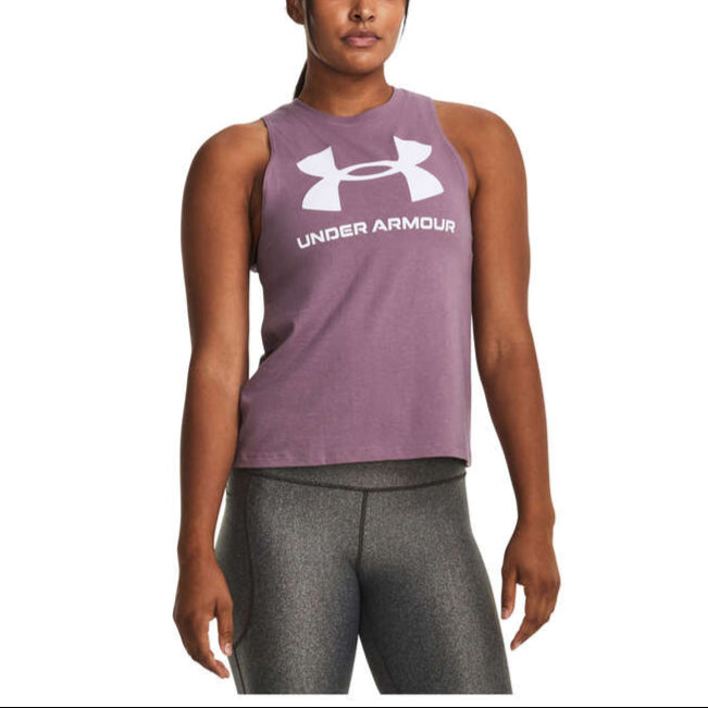 Under Armour Womens Cotton Blend Live Sportstyle Training Tank - Purple