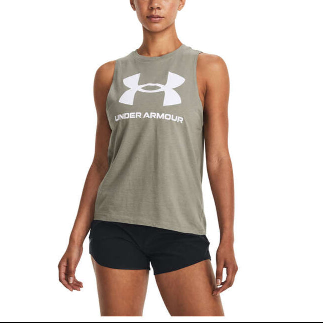 Under Armour Womens Cotton Blend Live Sportstyle Training Tank - Green