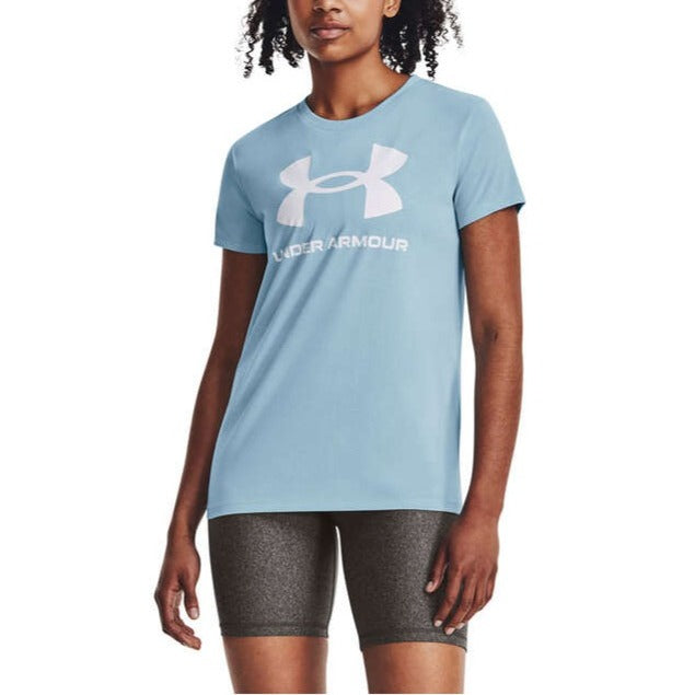 Under Armour Womens Super-Soft Sportstyle Logo Tee - Blue