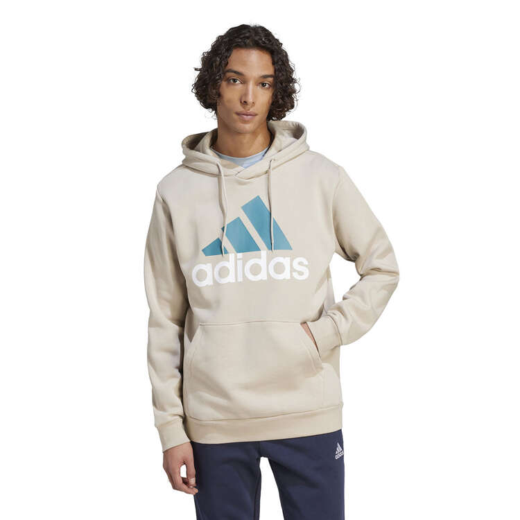 adidas Mens Big Logo Fleece Pullover Hoodie - Beige