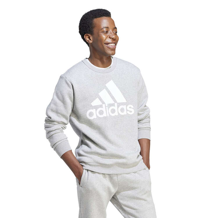 adidas Mens Essentials Fleece Big Logo Sweatshirt - Grey