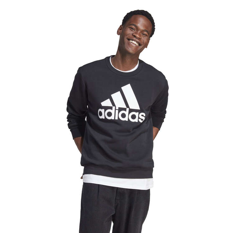 adidas Mens Essentials Fleece Big Logo Sweatshirt - Black