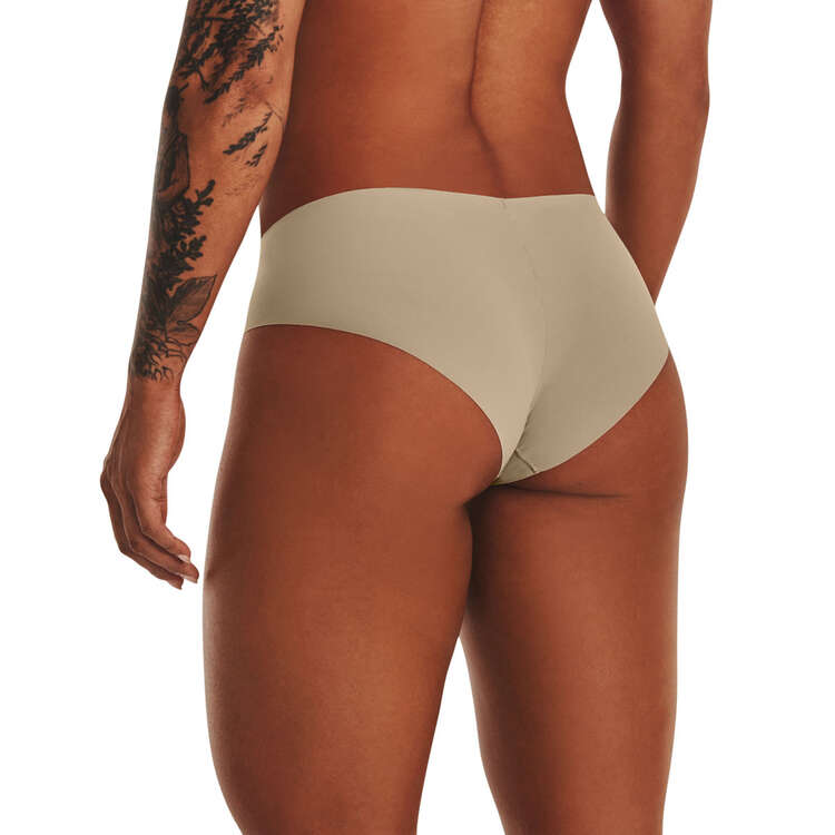 Under Armour Womens Lightweight Pure Stretch Hipster Printed Briefs 3 Pack - Brown