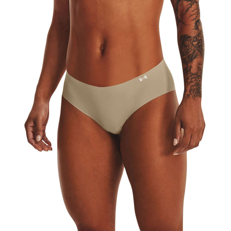 Under Armour Womens Lightweight Pure Stretch Hipster Printed Briefs 3 Pack - Brown