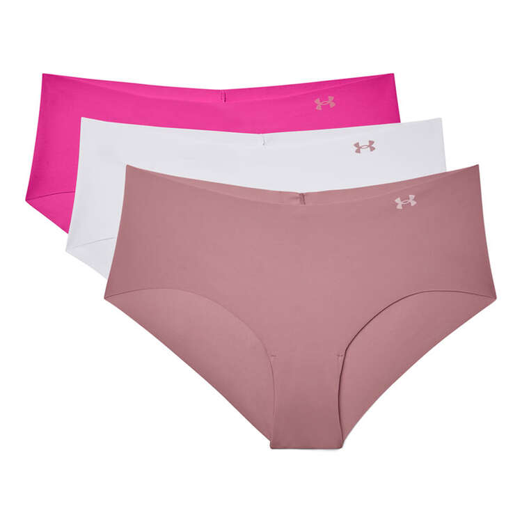 Under Armour Womens Lightweight Pure Stretch Hipster Printed Briefs 3 Pack - Pink